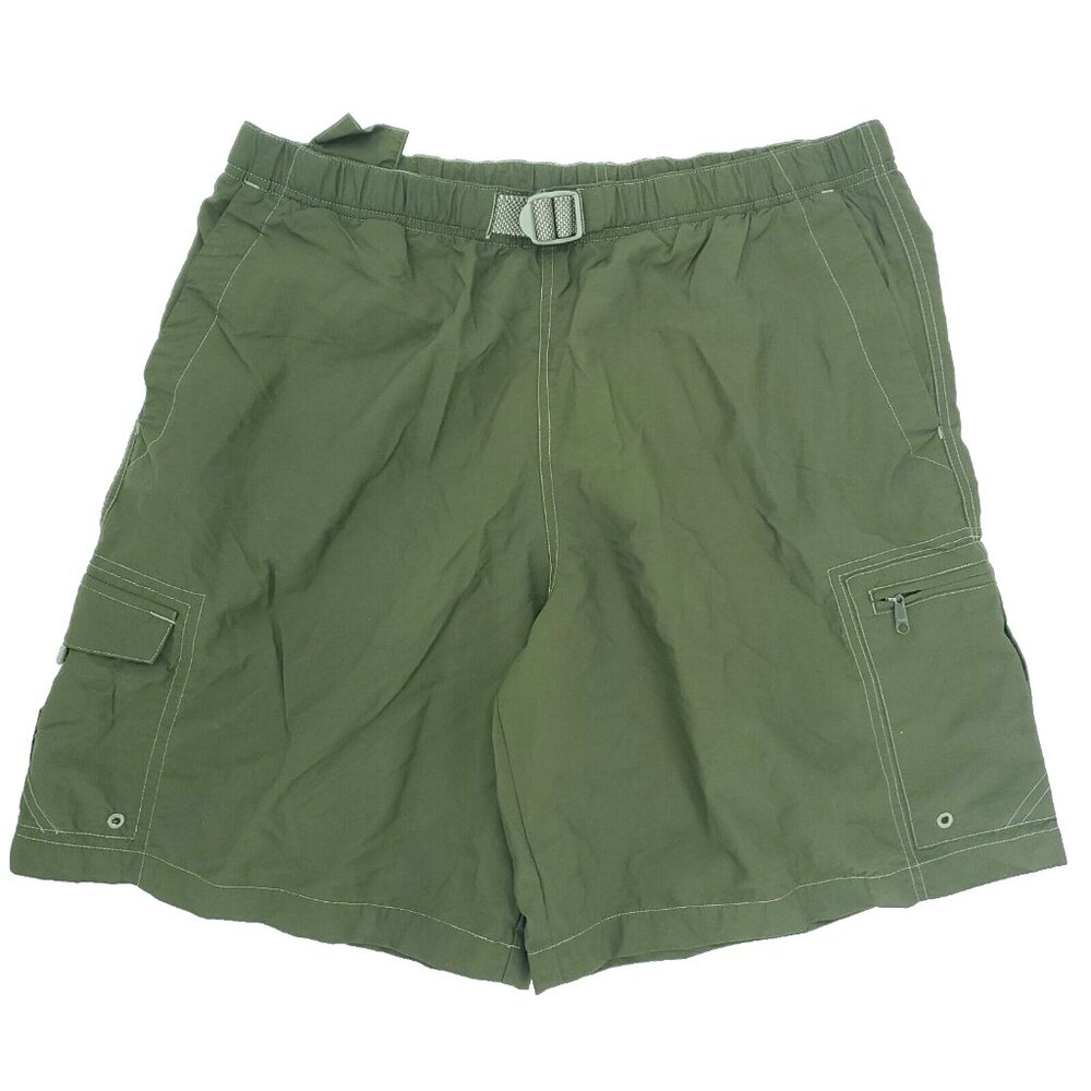 Columbia Cascade Creek II Water Shorts Mens Large Green 9" Inseam Swim Trunks